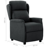 Electric Recliner Chair Dark Grey Fabric