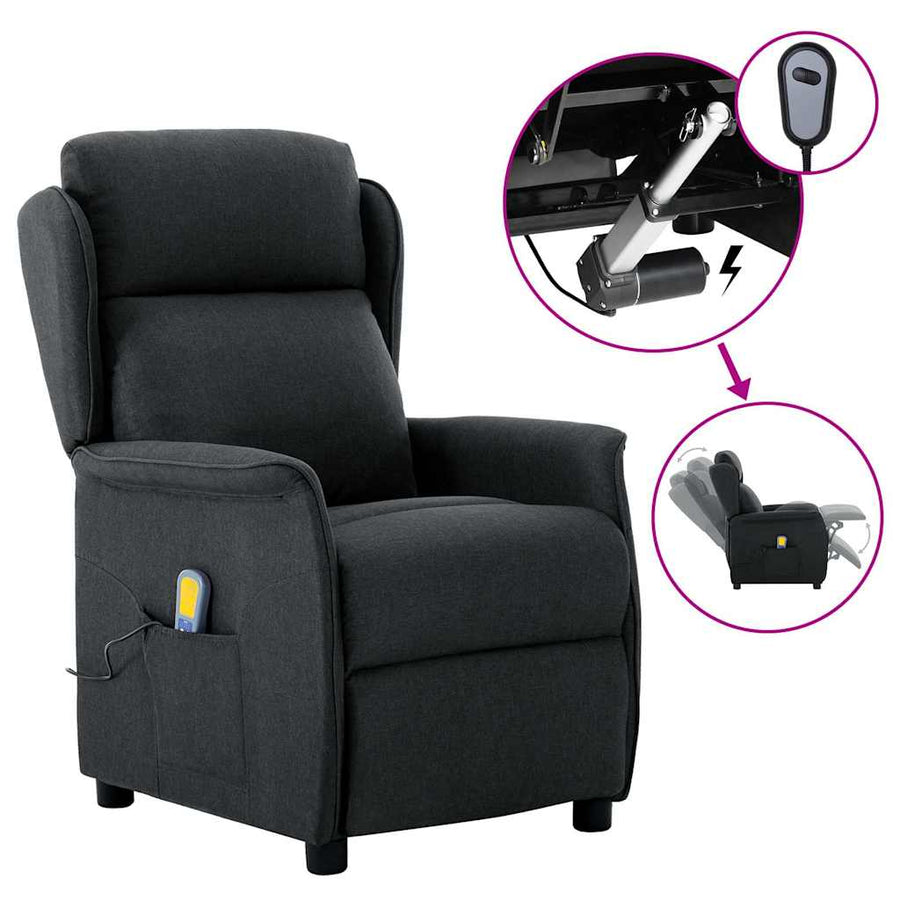 Electric Massage Chair Dark Grey Fabric