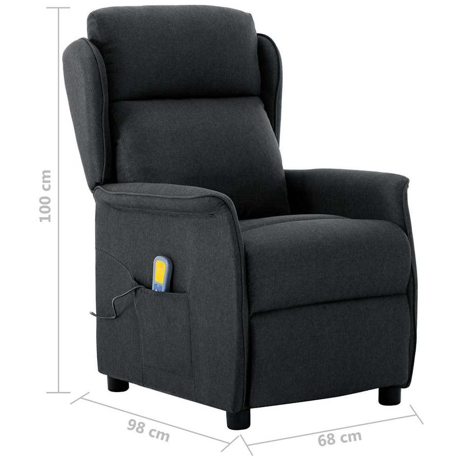 Electric Massage Chair Dark Grey Fabric