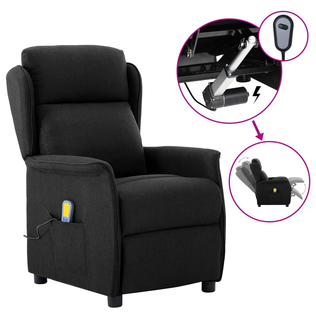 Electric Massage Chair Black Fabric