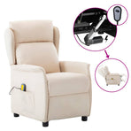 Electric Massage Chair Cream Fabric