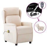 Electric Massage Chair Cream Fabric