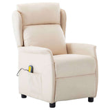 Electric Massage Chair Cream Fabric