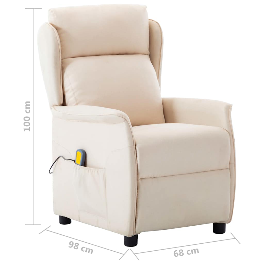 Electric Massage Chair Cream Fabric