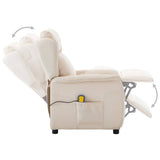 Electric Massage Chair Cream Fabric - Side View
