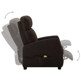 Electric Massage Chair Dark Brown Fabric