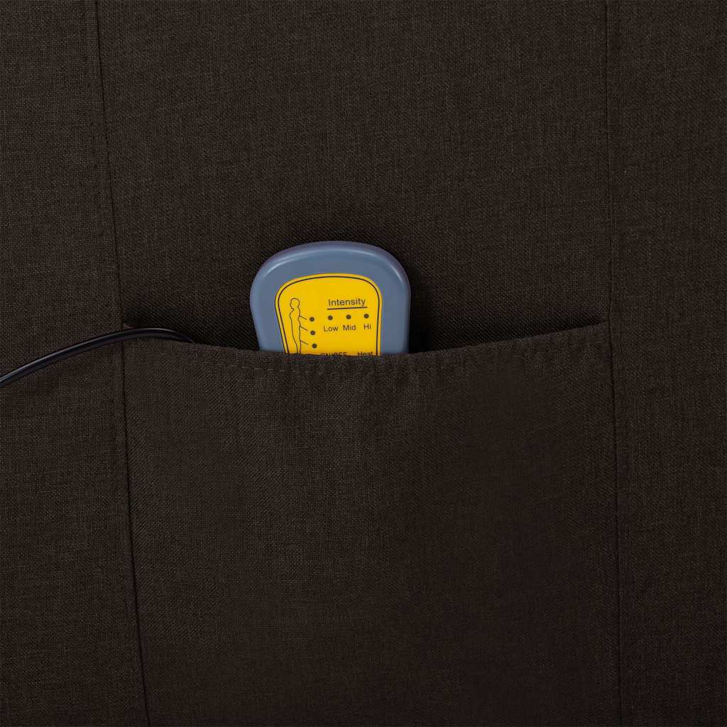 Electric Massage Chair Dark Brown Fabric