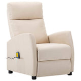 Electric Massage Chair Cream Fabric