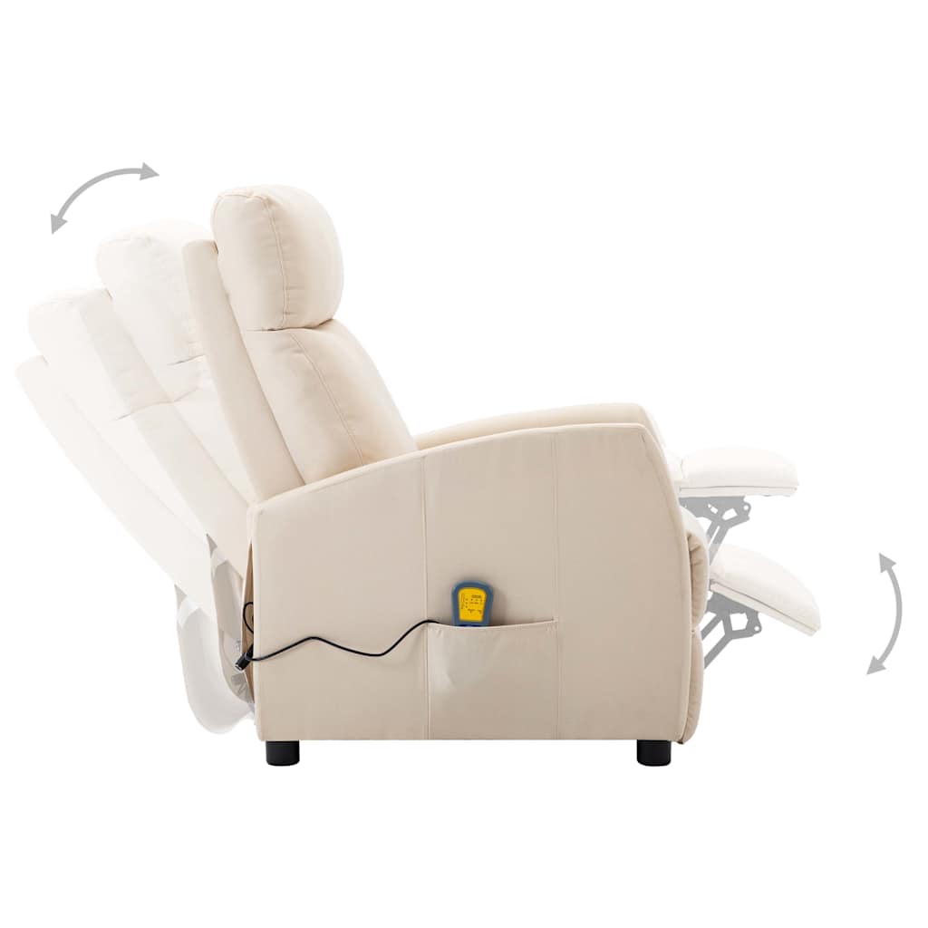 Electric Massage Chair Cream Fabric
