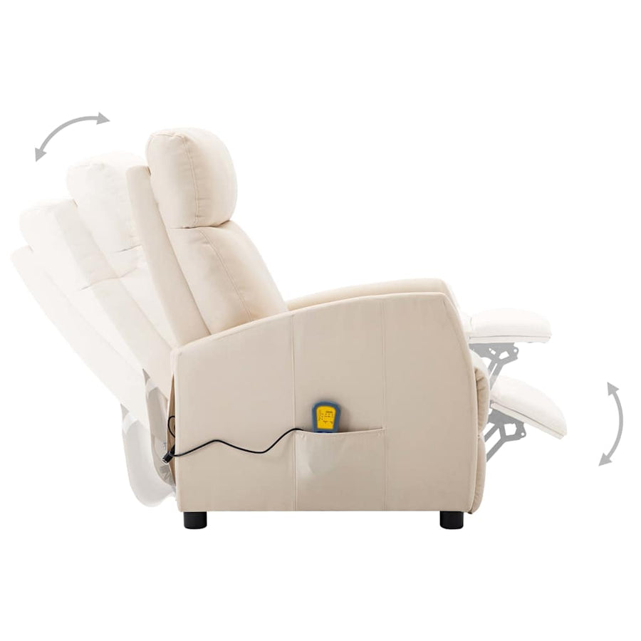 Electric Massage Chair Cream Fabric