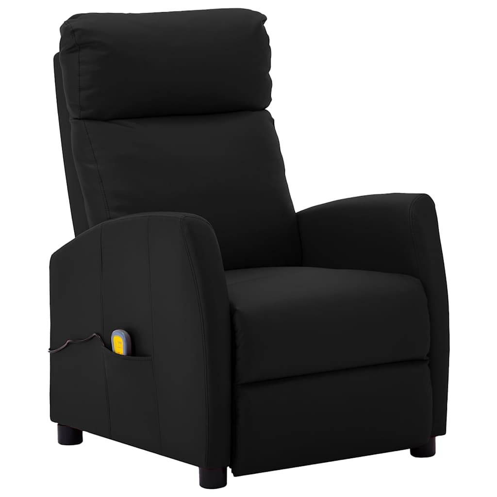 Electric Massage Chair Black Faux Leather