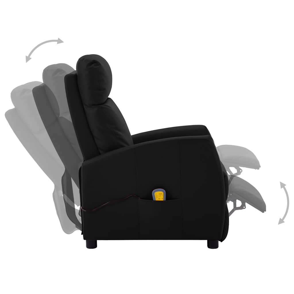 Electric Massage Chair Black Faux Leather