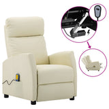 Electric Massage Chair Cream Faux Leather