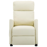 Electric Massage Chair Cream Faux Leather