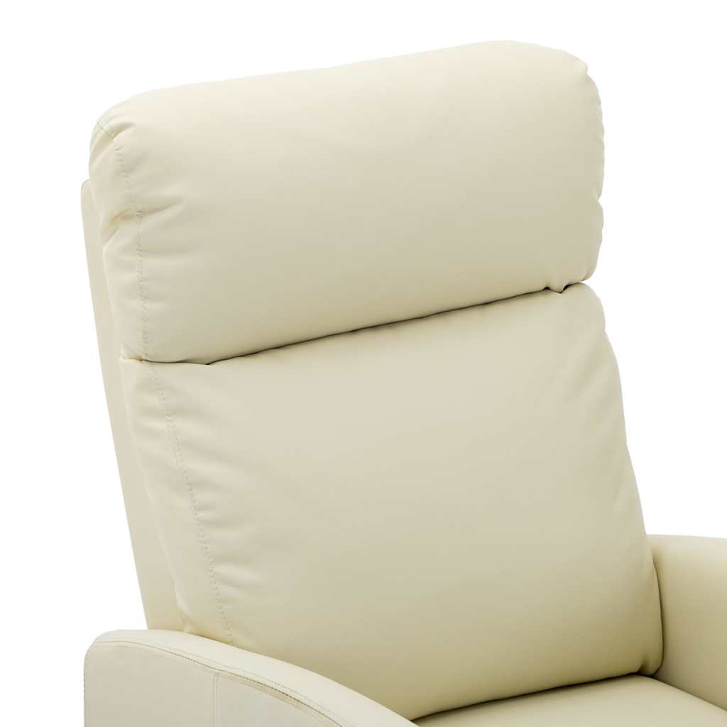 Electric Massage Chair Cream Faux Leather