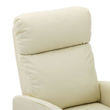 Electric Massage Chair Cream Faux Leather - Rear View