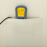 Electric Massage Chair Cream Faux Leather - Close-Up Angle