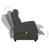 Electric Massage Chair Grey Faux Leather - 45-Degree Angle