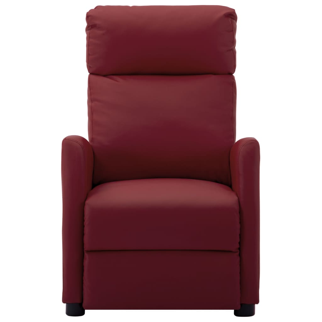Electric Massage Chair Wine Red Faux Leather