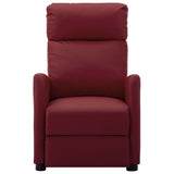 Electric Massage Chair Wine Red Faux Leather - Side View