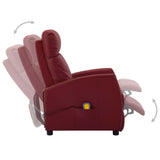 Electric Massage Chair Wine Red Faux Leather