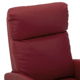 Electric Massage Chair Wine Red Faux Leather