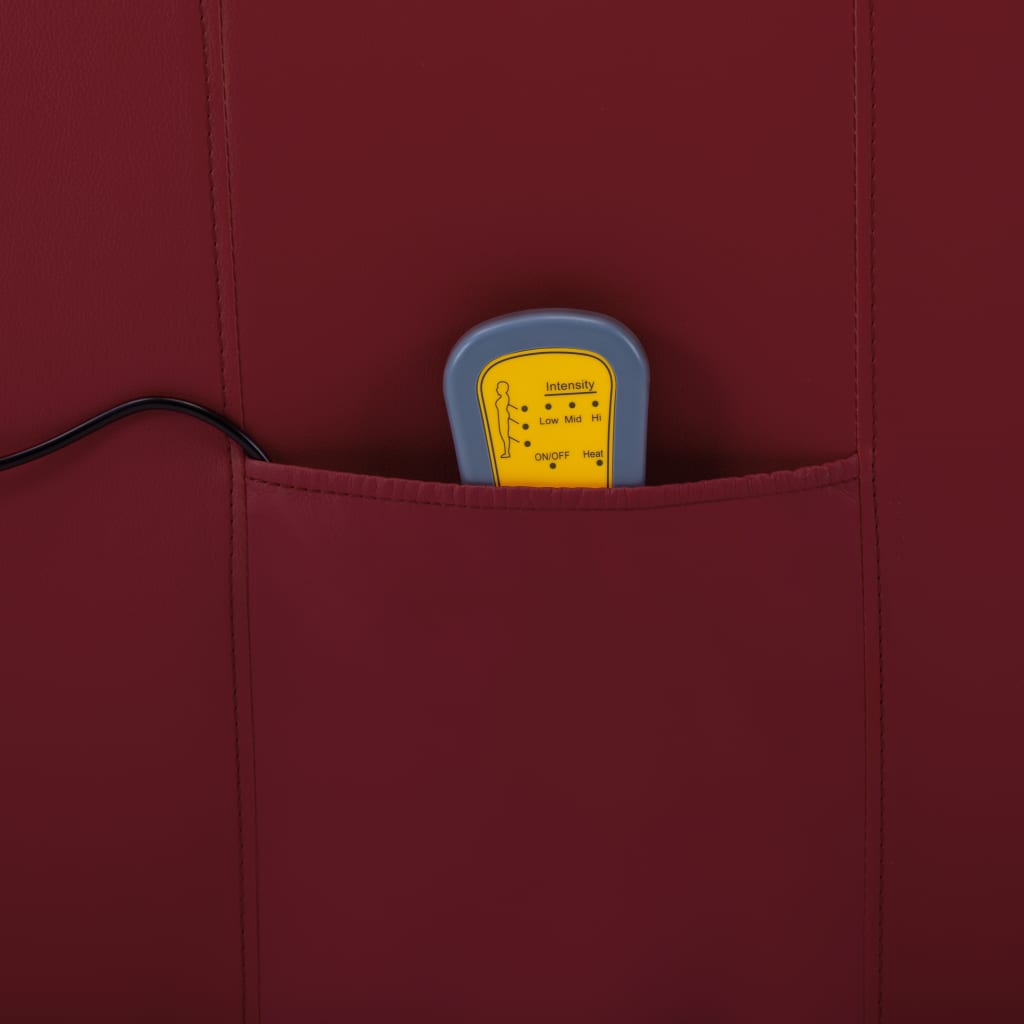 Electric Massage Chair Wine Red Faux Leather