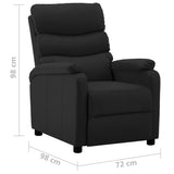 Electric Reclining Chair Black Faux Leather