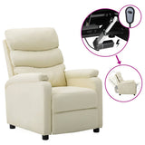 Electric Reclining Chair Cream Faux Leather