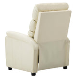 Electric Reclining Chair Cream Faux Leather