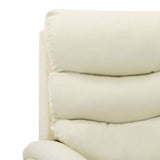 Electric Reclining Chair Cream Faux Leather - Rear View