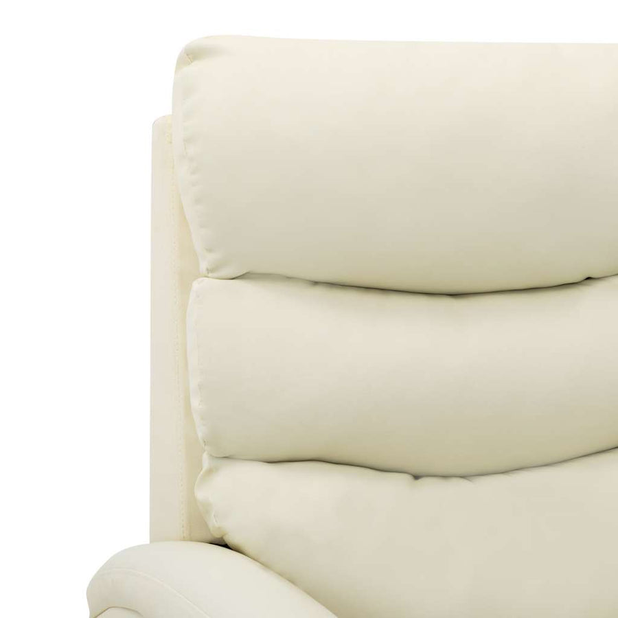 Electric Reclining Chair Cream Faux Leather