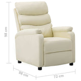 Electric Reclining Chair Cream Faux Leather