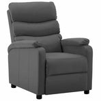 Electric Reclining Chair Grey Faux Leather