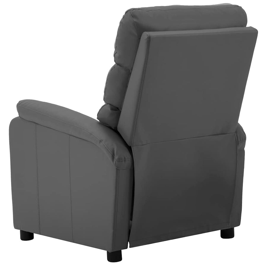 Electric Reclining Chair Grey Faux Leather