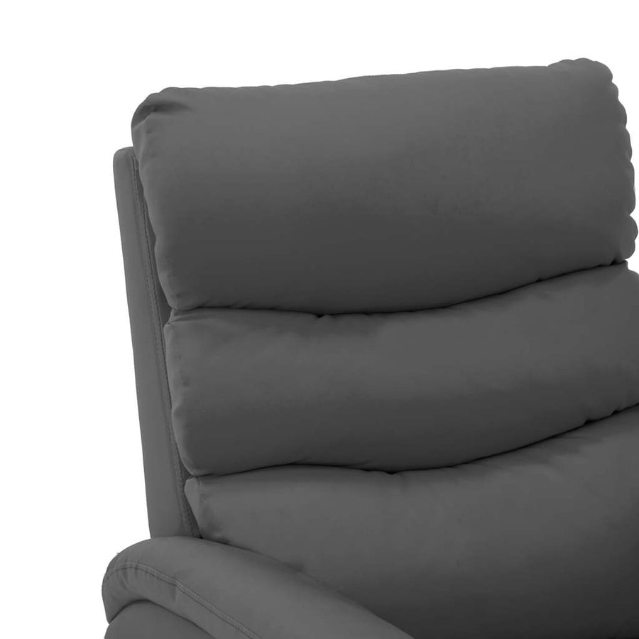 Electric Reclining Chair Grey Faux Leather