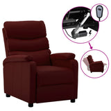 Electric Recliner Chair Wine Red Faux Leather