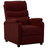 Electric Recliner Chair Wine Red Faux Leather