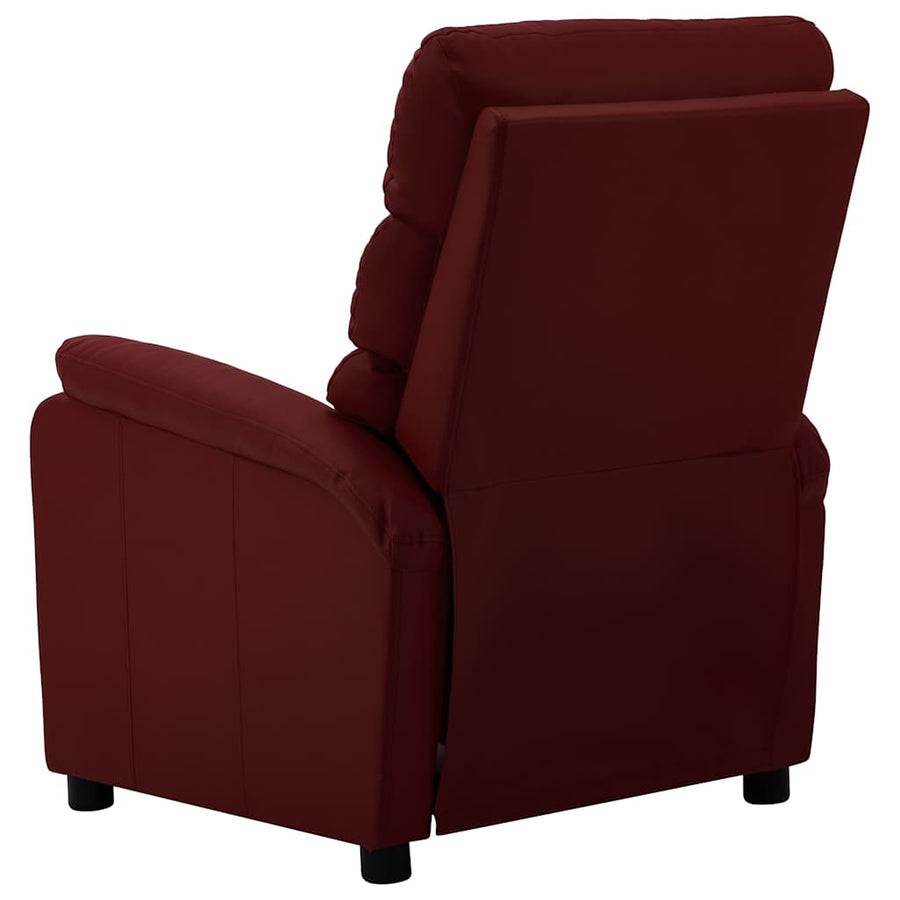 Electric Recliner Chair Wine Red Faux Leather