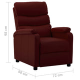 Electric Recliner Chair Wine Red Faux Leather