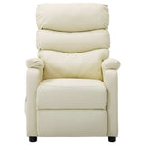 Electric Massage Chair Cream Faux Leather