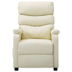 Electric Massage Chair Cream Faux Leather