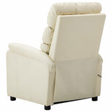 Electric Massage Chair Cream Faux Leather