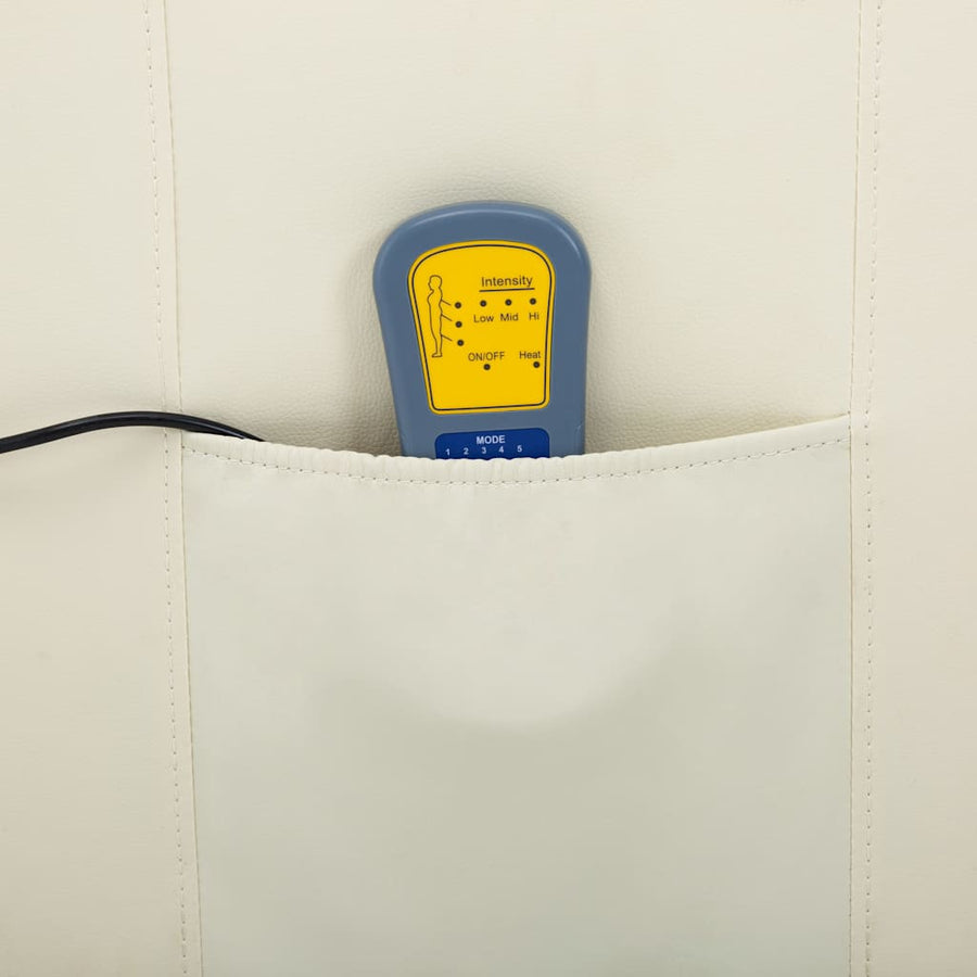 Electric Massage Chair Cream Faux Leather