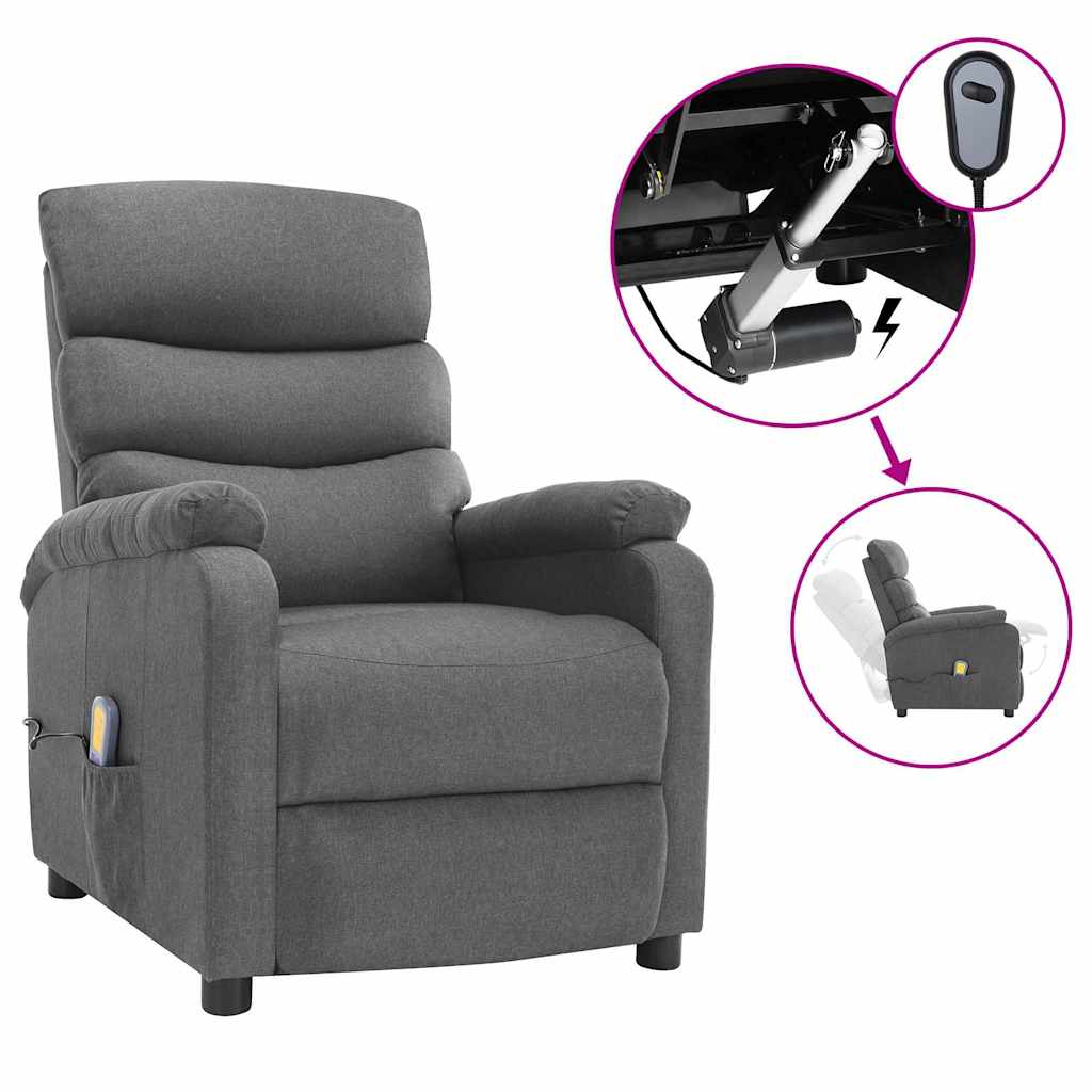 Electric Massage Chair Light Grey Fabric