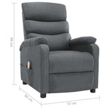 Electric Massage Chair Light Grey Fabric - Extra Image