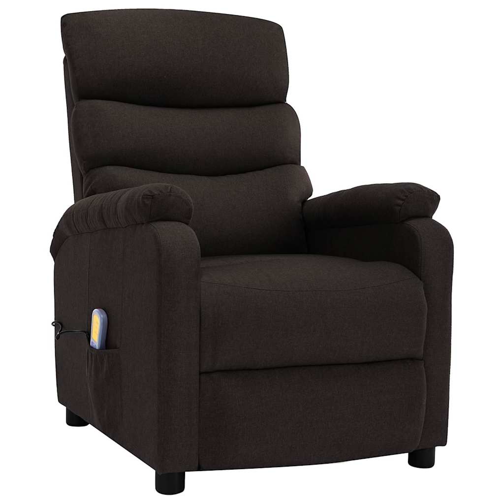 Electric Massage Chair Dark Brown Fabric