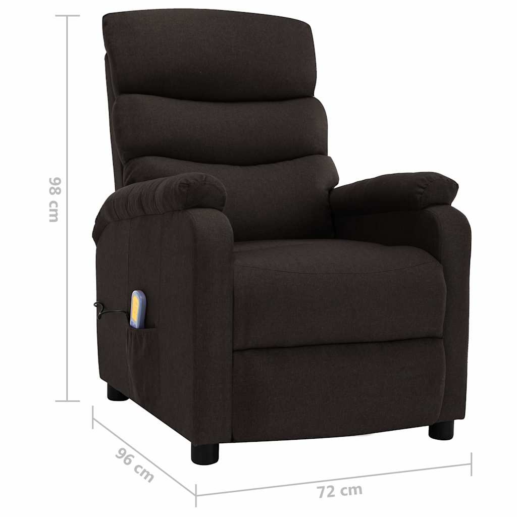 Electric Massage Chair Dark Brown Fabric