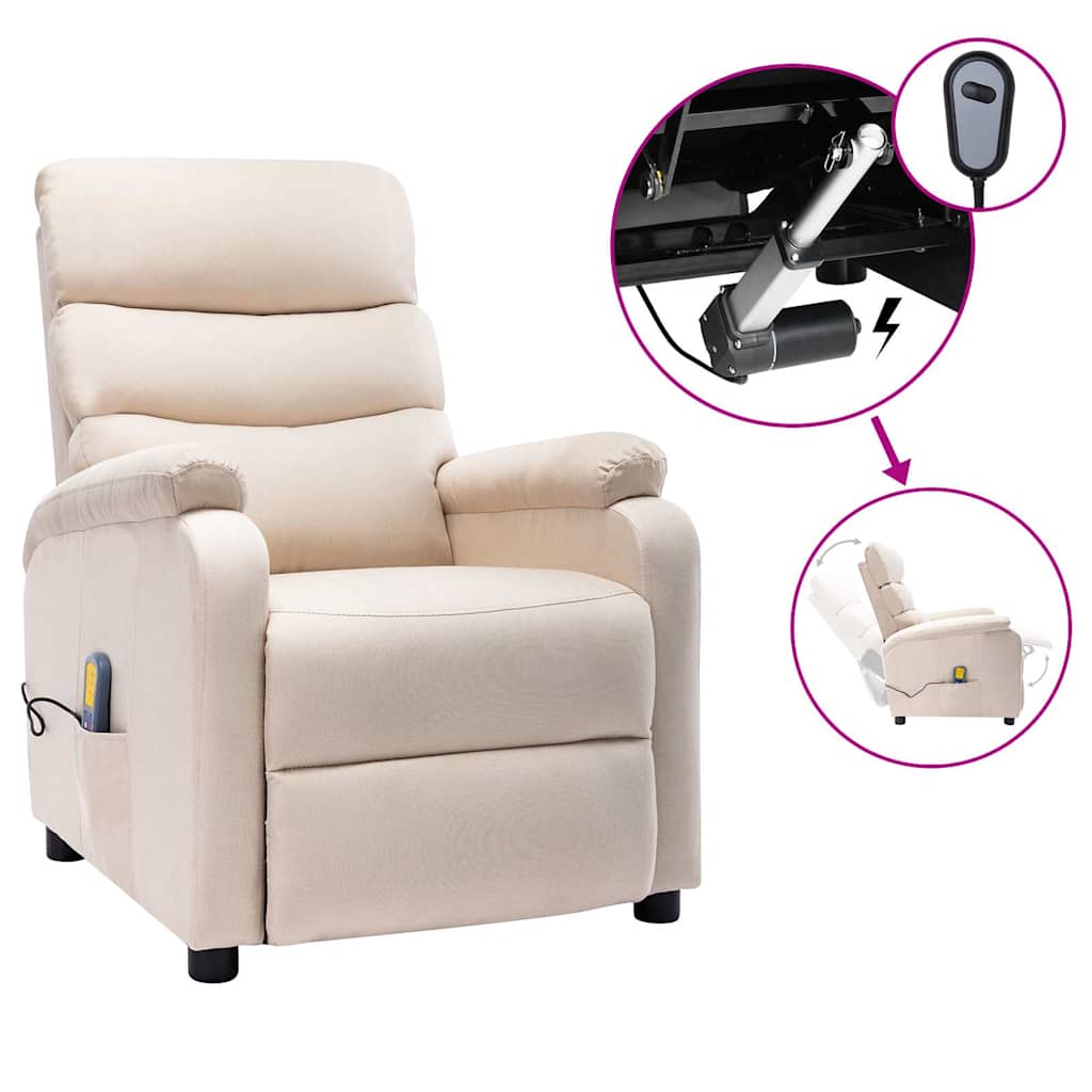 Electric Massage Chair Cream Fabric