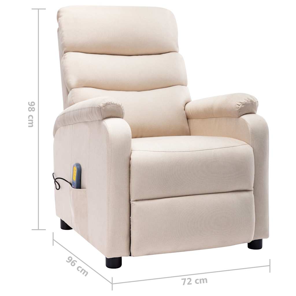 Electric Massage Chair Cream Fabric